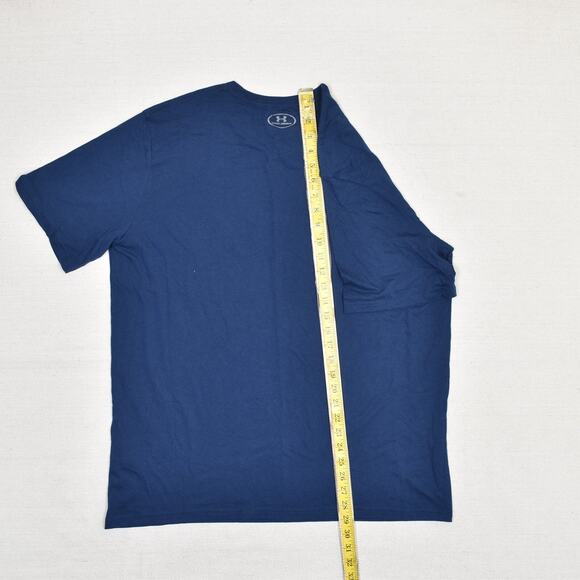 Under Armour Men T Shirt Short Sleeve Cotton Blend Blue Size 2XL Loose Heatgear - Picture 6 of 8